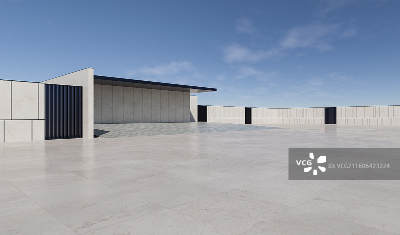大理石广场_美术馆_极简建筑_停车道图片素材