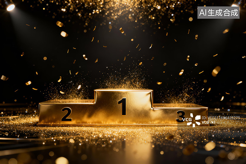 【AI数字艺术】领奖台荣誉概念展示场景图片素材