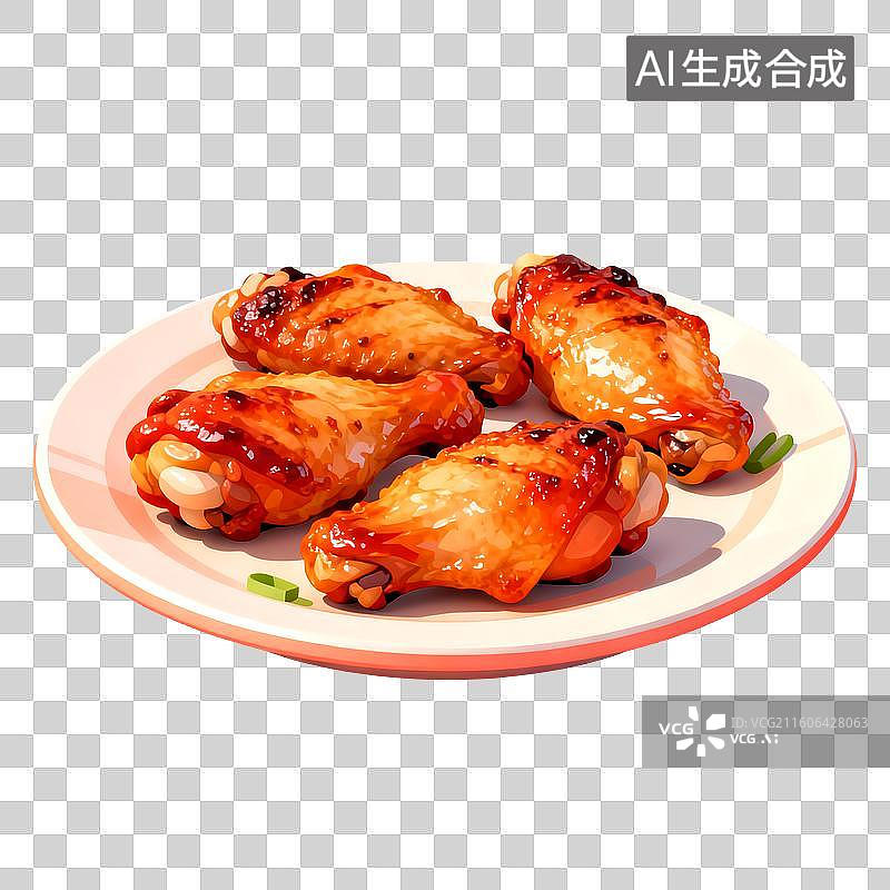 【AI数字艺术】3D立体三维C4D烤鸡翅免抠元素设计元素图片素材