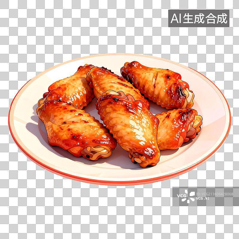【AI数字艺术】3D立体三维C4D烤鸡翅免抠元素设计元素图片素材
