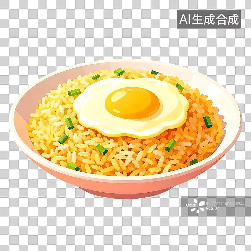 【AI数字艺术】3D立体三维C4D美食煎蛋炒饭免抠元素设计元素图片素材
