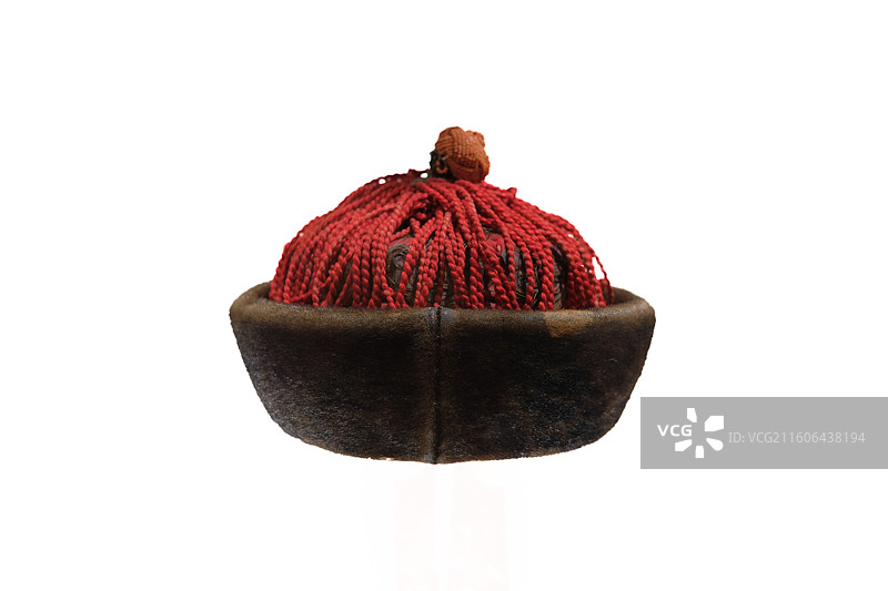 清 女式圆壳帽，鄂尔多斯市博物院藏，上海历史博物馆，鄂尔多斯草原文化展图片素材