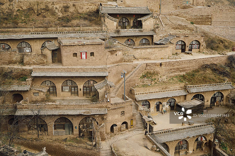 山西吕梁临县李家山窑洞图片素材