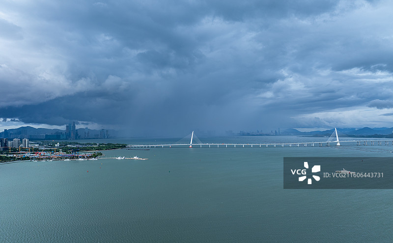 深圳湾大桥 深圳南山区蛇口 城市海岸线图片素材