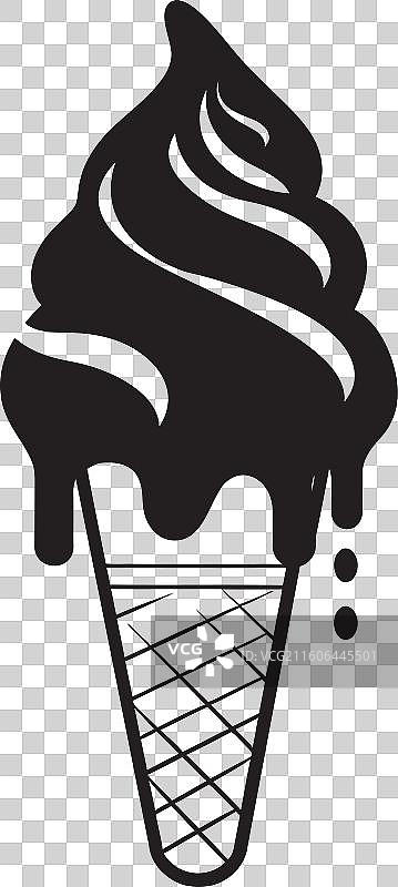 冰淇淋徽章设计，带有漩涡状的优雅和霜感图片素材