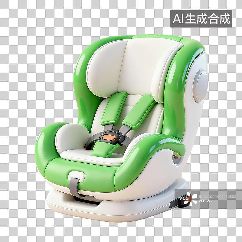 【AI数字艺术】3D渲染，宝宝安全座椅，安全座椅，宝宝安全座椅，婴儿用品，免抠元素图片素材