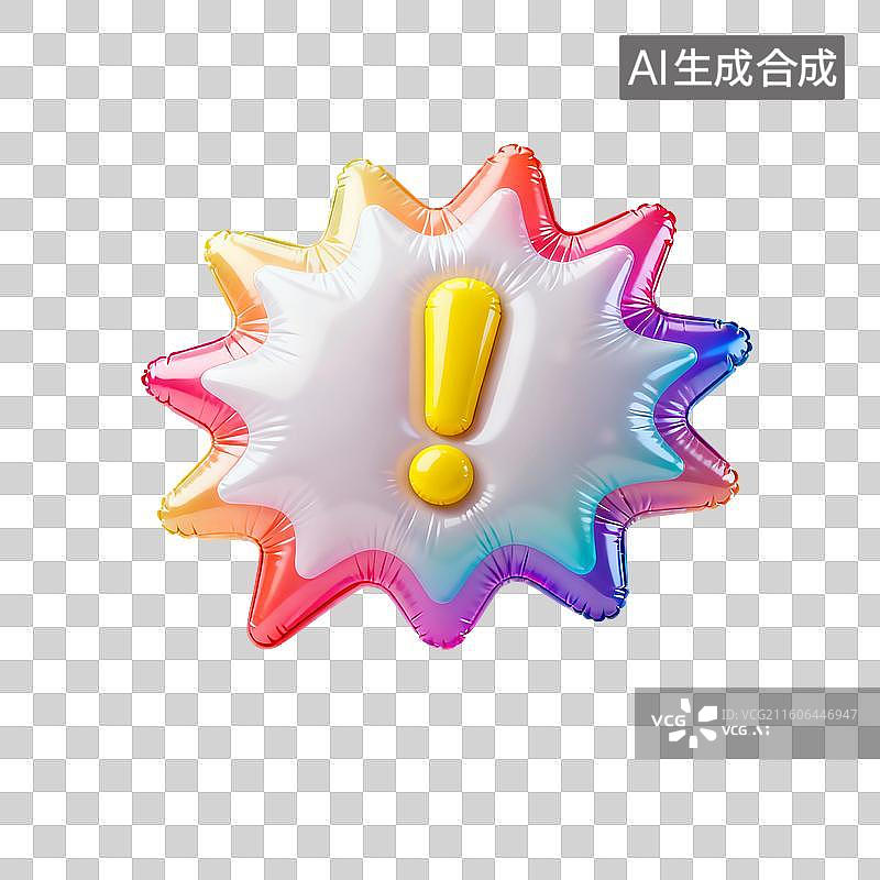 【AI数字艺术】3D渲染，充气膨胀风格，闪电和爆炸的对话框，气泡对话框，图形图标，免抠元素图片素材