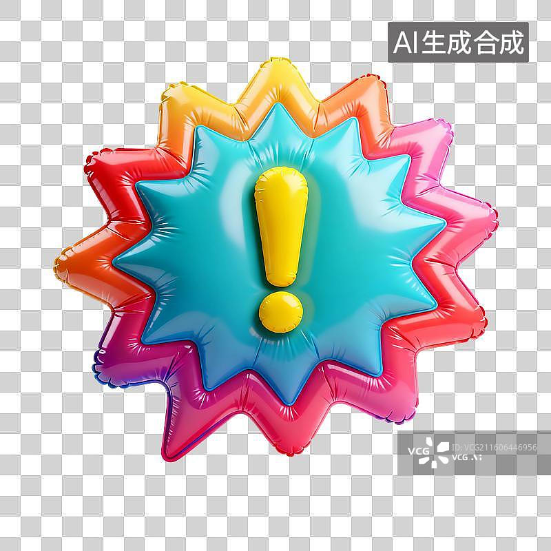 【AI数字艺术】3D渲染，充气膨胀风格，闪电和爆炸的对话框，气泡对话框，图形图标，免抠元素图片素材