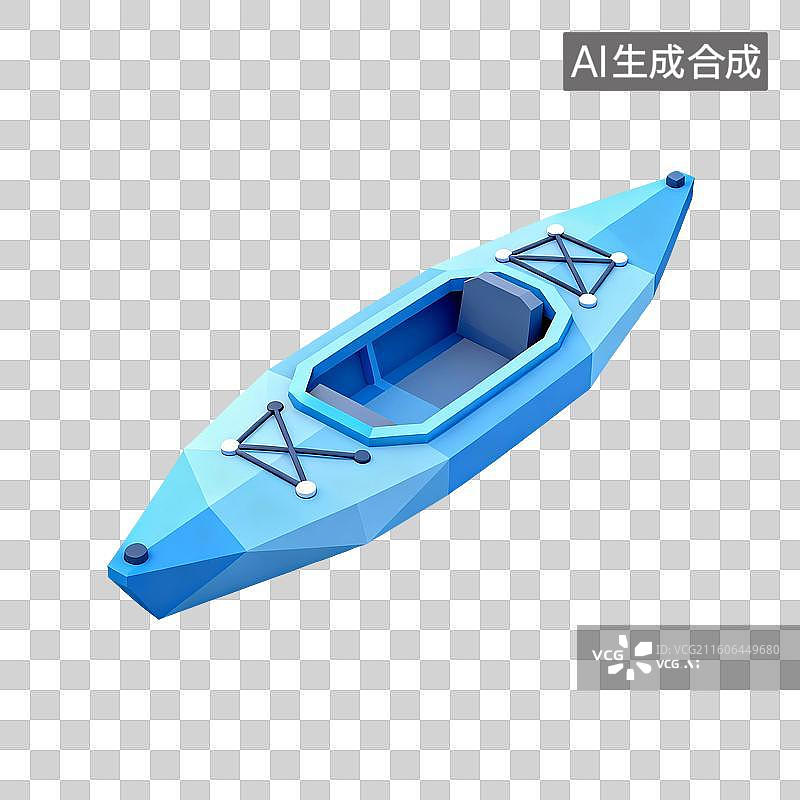 【AI数字艺术】3D渲染，皮划艇，皮筏，充气皮筏，漂流，度假，免抠元素图片素材