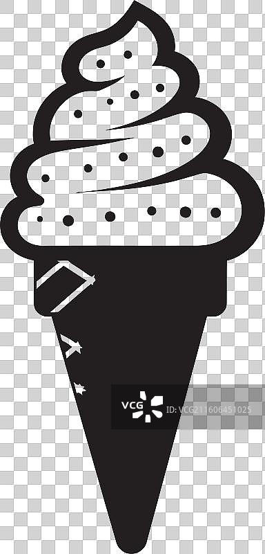 令人满意的漩涡冰淇淋甜筒图标，冰镇的图片素材