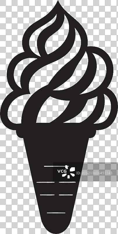 奶油般的极乐冰淇淋甜筒徽章，美味诱人图片素材