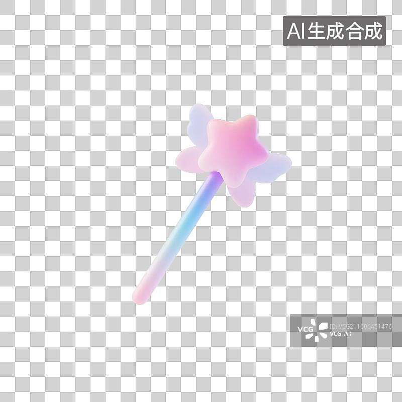 【AI数字艺术】3D渲染，仙女棒，魔棒，魔力，魔法，魔法棒，免抠元素图片素材