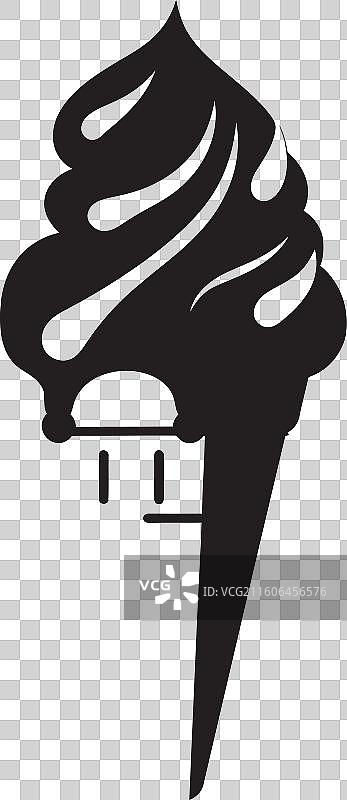 快乐的勺子 黑色圆锥形冷冻徽章图片素材