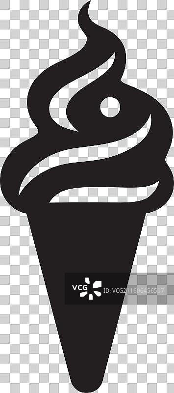 美味的冰镇黑色甜筒冰淇淋，令人满足图片素材