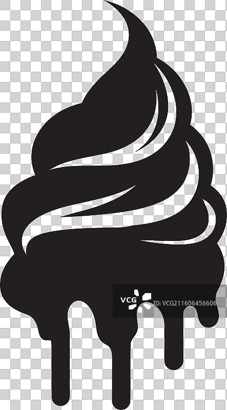 冰淇淋甜筒的霜冻美味漩涡徽章图片素材