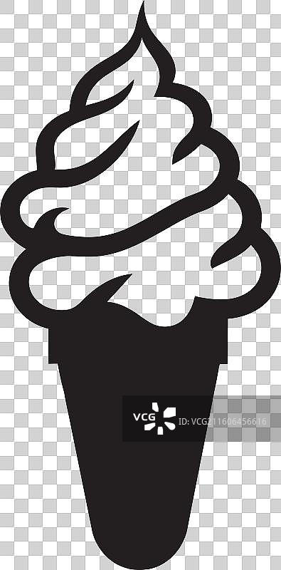 满满的幸福感，黑色甜筒冰淇淋图片素材