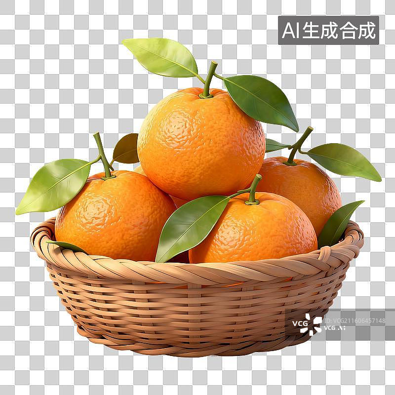 【AI数字艺术】手绘插画，水果，橙子，橘子，水果，沃柑，砂糖橘，春节新年，传统节日，免抠元素图片素材