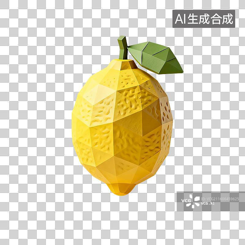 【AI数字艺术】3D渲染卡通水果，粘土风，柠檬，柠檬片，夏天，免抠元素图片素材