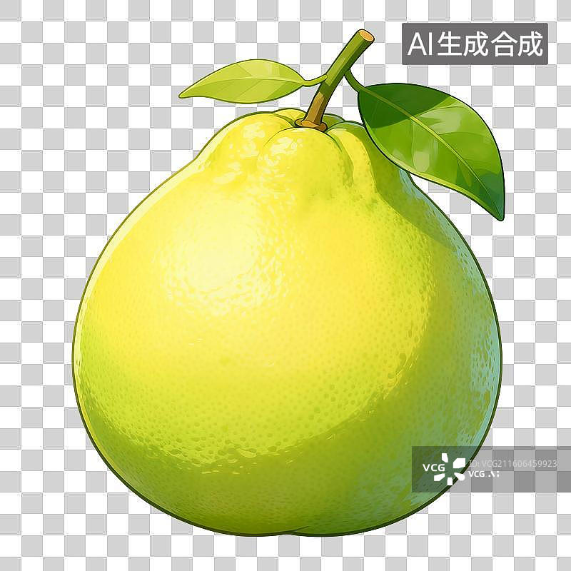 【AI数字艺术】手绘插画，柚子，沙田柚，秋天，中秋节，免抠元素图片素材