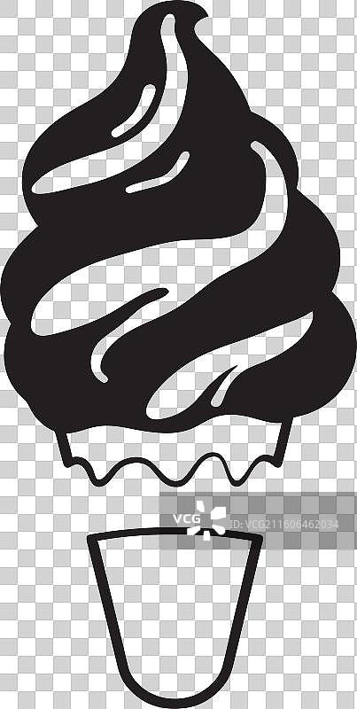 奶油般的冰淇淋甜筒标志，美味的享受图片素材