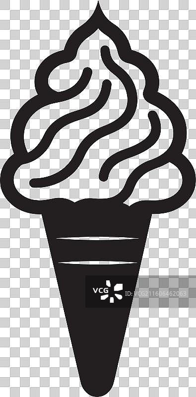 令人满意的漩涡冰淇淋标志，冰冷优雅图片素材