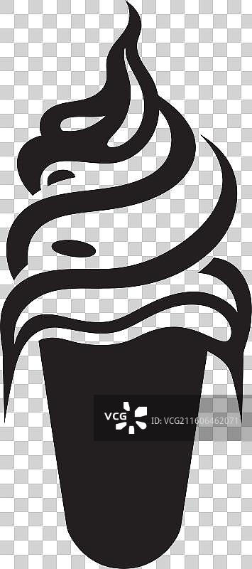 冰镇优雅黑色锥形图标徽章奶油图片素材