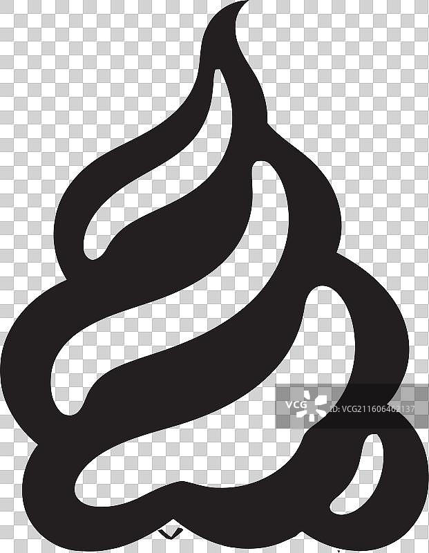 黑色的奶油甜筒徽章，象征着宁静的享受图片素材