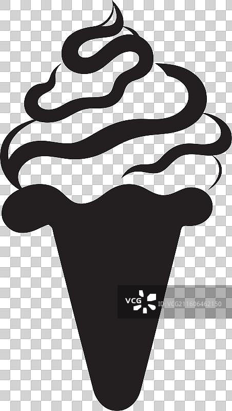 霜糖甜筒冰淇淋标志，舀几勺图片素材