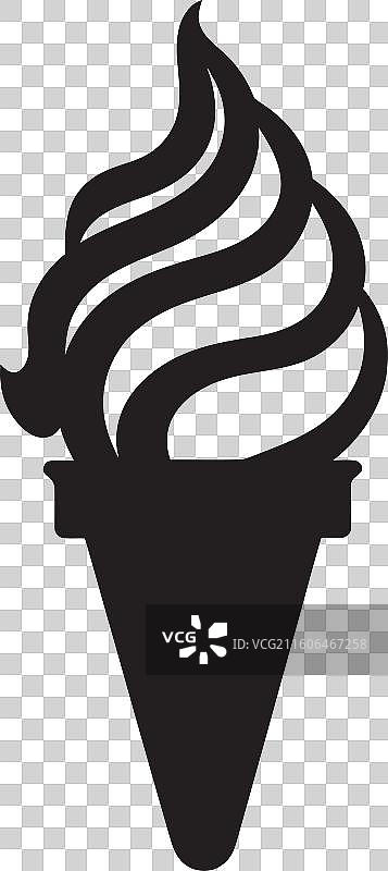 令人愉悦的冰淇淋甜筒漩涡标志，冰镇图片素材