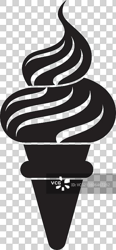 美味的冰爽黑色甜筒图标设计，令人满意图片素材
