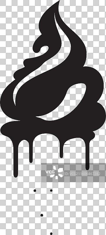 奶油状的波浪冰淇淋甜筒设计，舀了几勺图片素材