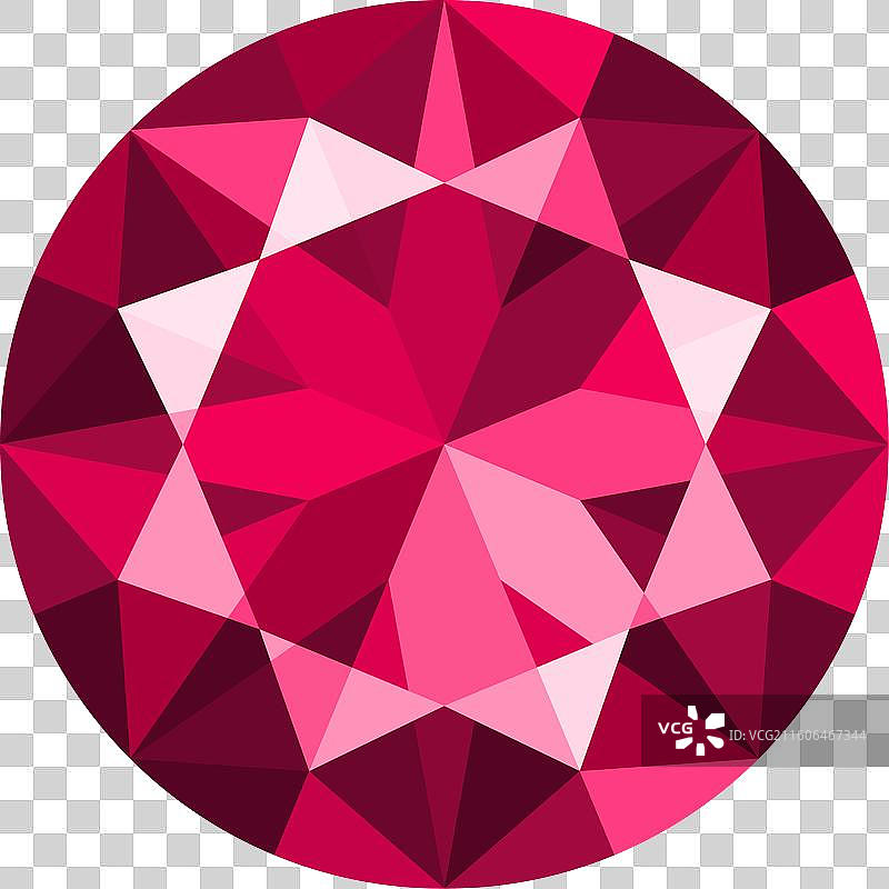 孤立在白色背景上的圆形明亮红宝石图片素材