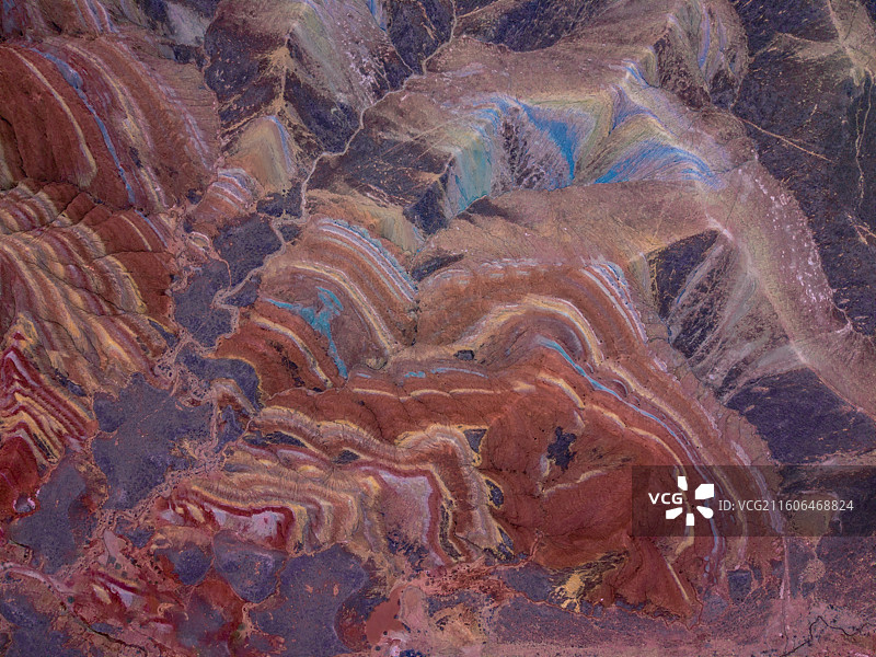 甘肃张掖七彩丹霞风景航拍图片素材