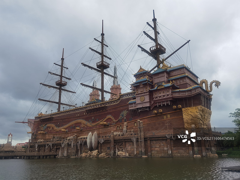 海南省海口市海口长影环球100奇幻乐园：郑和宝船图片素材