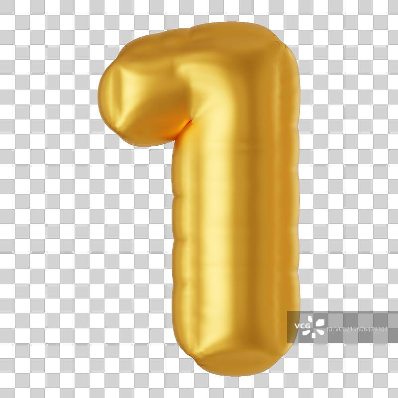 3D立体膨胀风艺术字数字1节日免抠元素图片素材