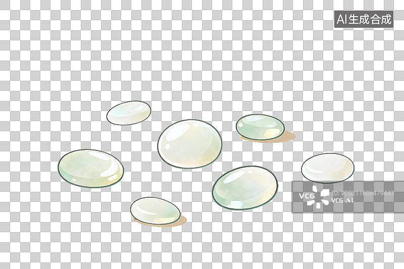 【AI数字艺术】卡通风格，几块新疆和田玉石PNG格式的免扣元素图片素材