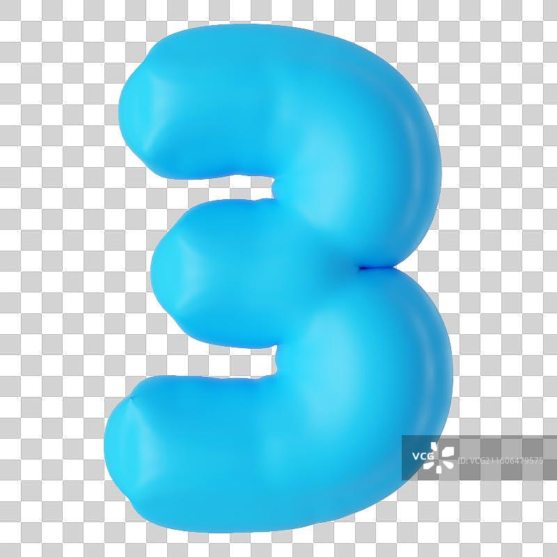 3D立体膨胀风艺术字数字2节日免抠元素图片素材