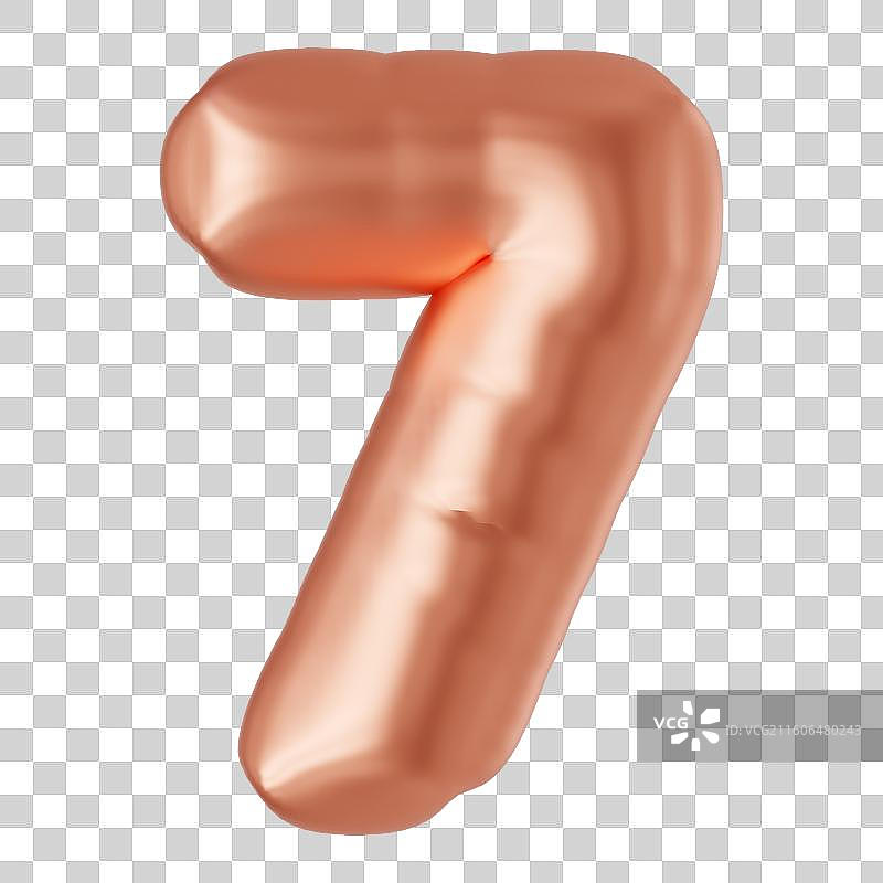 3D立体膨胀风艺术字数字7节日免抠元素图片素材