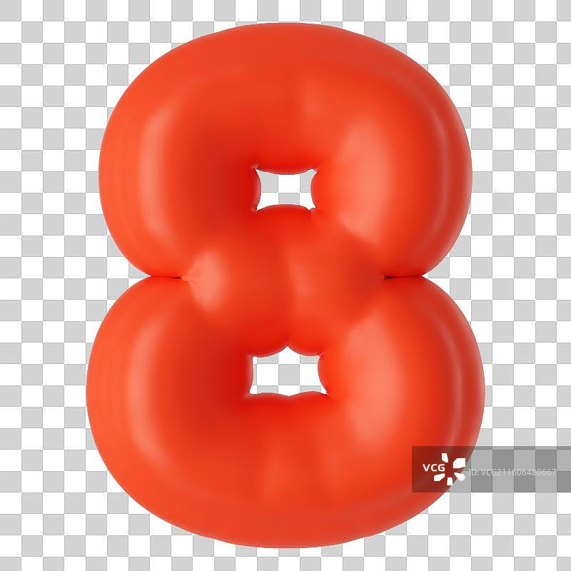 3D立体膨胀风艺术字数字8节日免抠元素图片素材