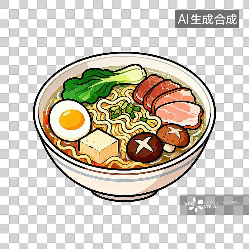 【AI数字艺术】一碗丰富多样的美味拉面图片素材