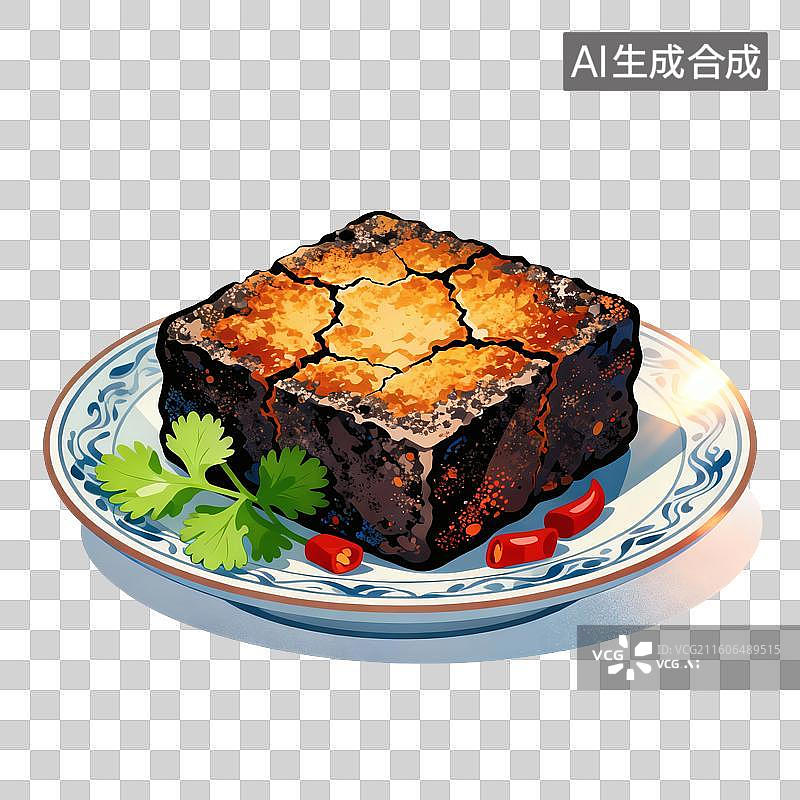 【AI数字艺术】臭豆腐美食插画图片素材