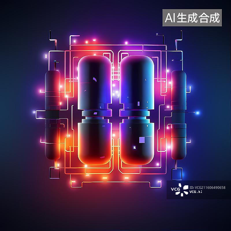 【AI数字艺术】高性能锂电池储能科技背景图片素材