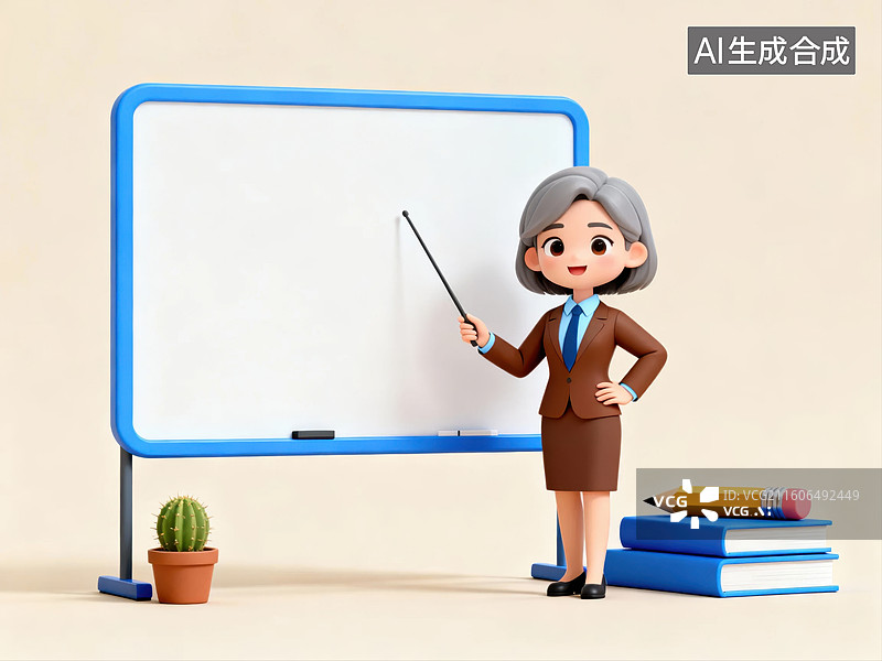 【AI数字艺术】教师在白板前授课图片素材