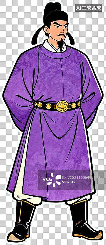 【AI数字艺术】卡通2D手绘风格插画古代文人墨客人物插画元素免抠图形图片素材