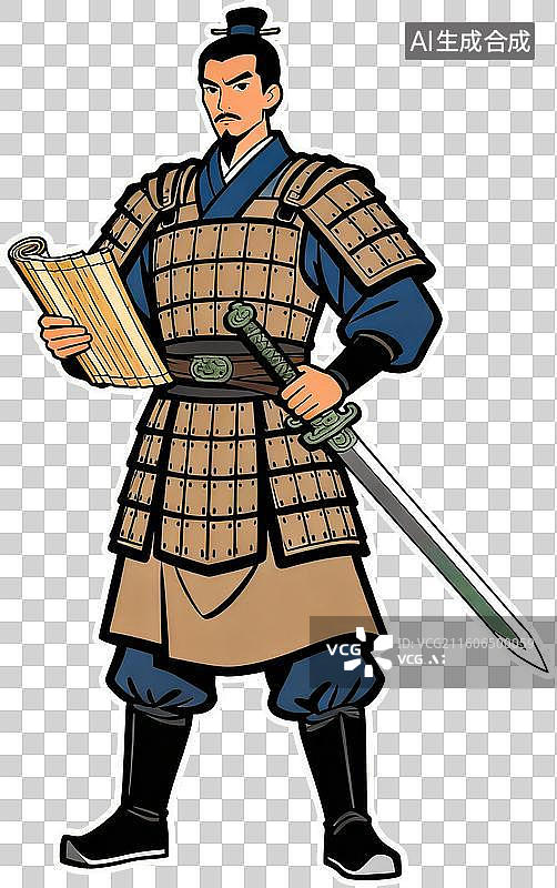 【AI数字艺术】卡通2D手绘风格插画古代文人墨客人物插画元素免抠图形图片素材