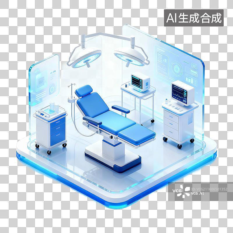 【AI数字艺术】3D蓝色透明科技感磨砂玻璃质感场景图片素材