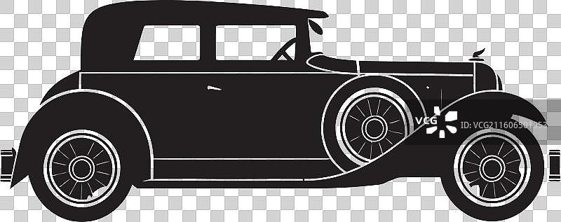 标志性的复古黑车，传承的轮毂图片素材