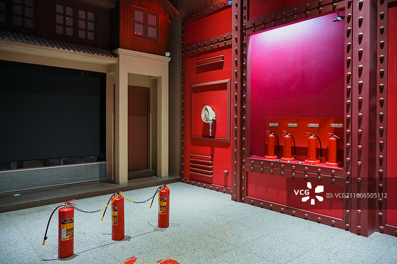 山东省青岛市青岛消防博物馆  模拟灭火体验厅图片素材