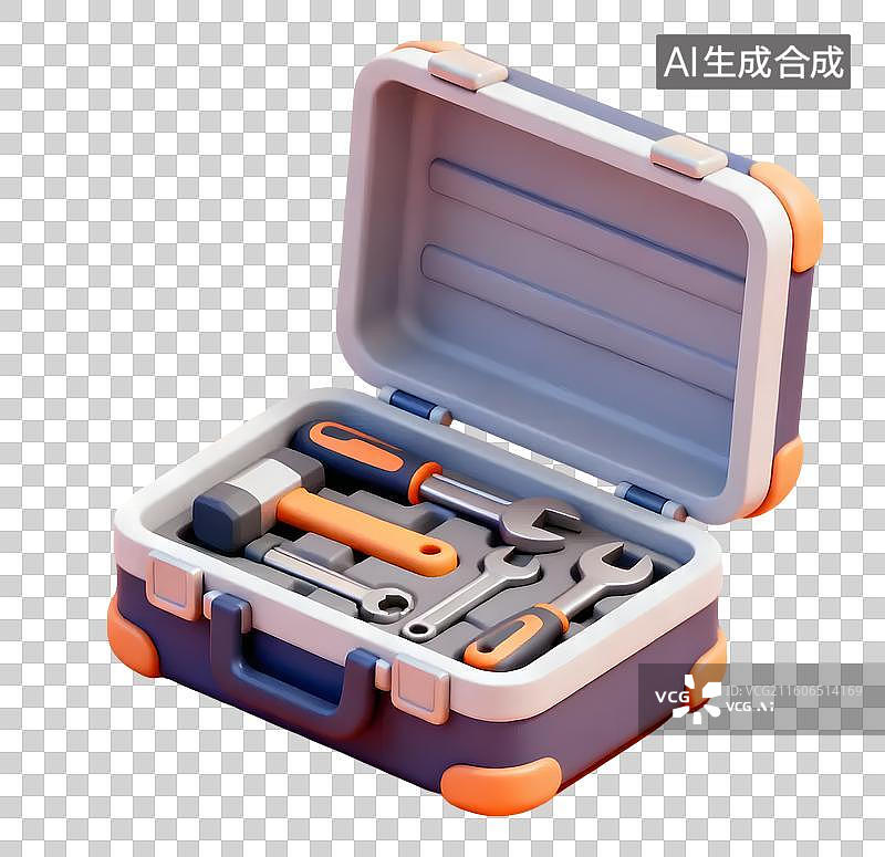 【AI数字艺术】卡通工具箱3D插画图片素材