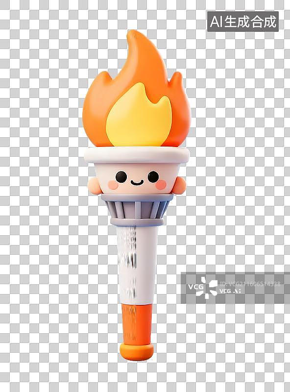 【AI数字艺术】卡通火炬图标图片素材